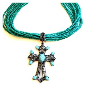 Imitation Turquoise Cross Large Piece